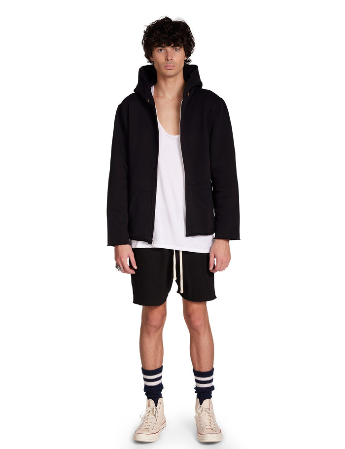 Les Tien Heavyweight Raw Zip Hoodie