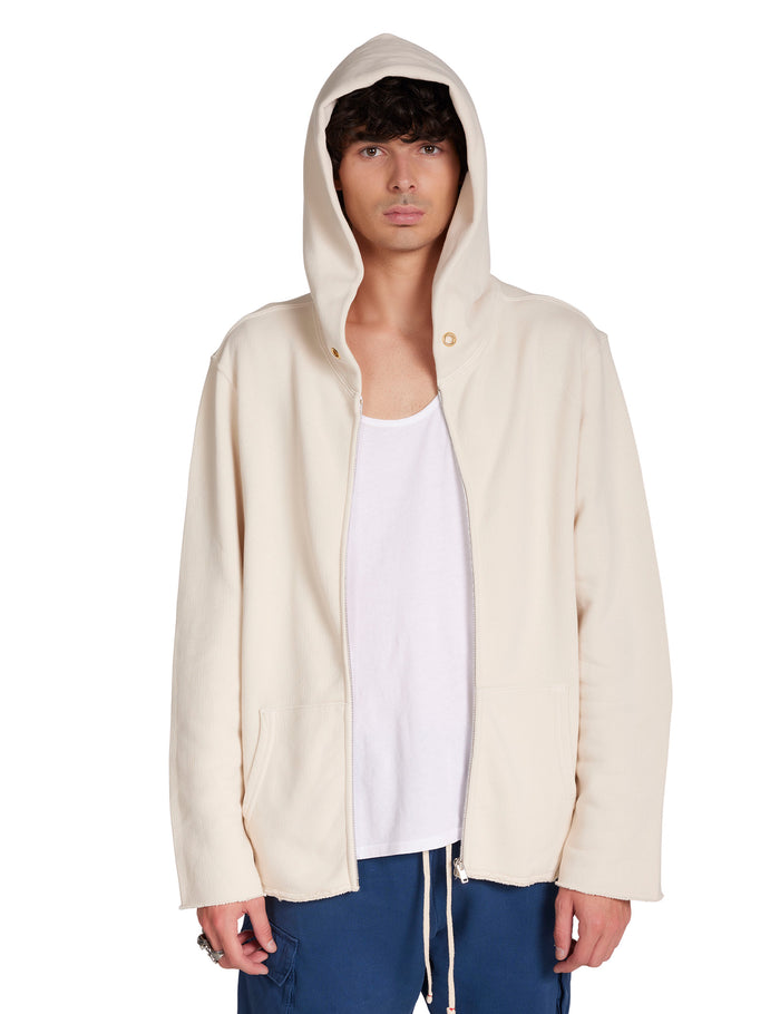 Les Tien Heavyweight Raw Zip Hoodie