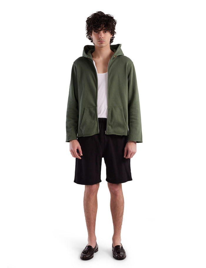 Les Tien Heavyweight Raw Zip Hoodie