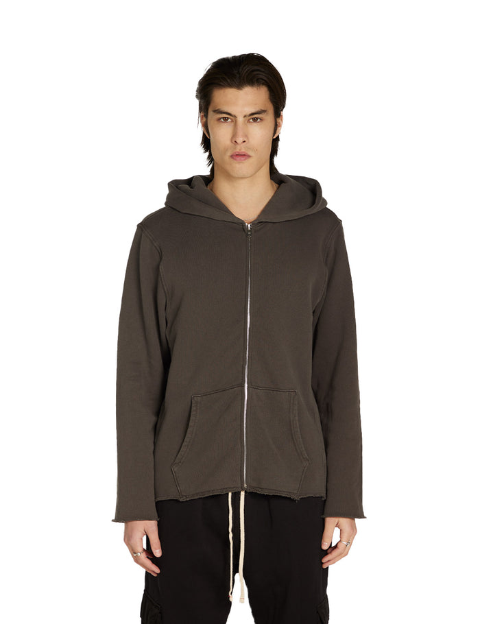 les tien Heavyweight Raw Zip Hoodie