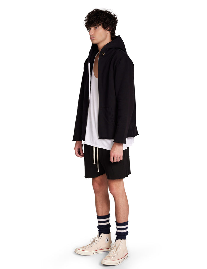 Les Tien Heavyweight Raw Zip Hoodie