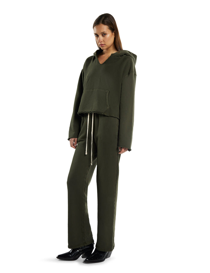 Les Tien Rachel Raw Crop Hoodie