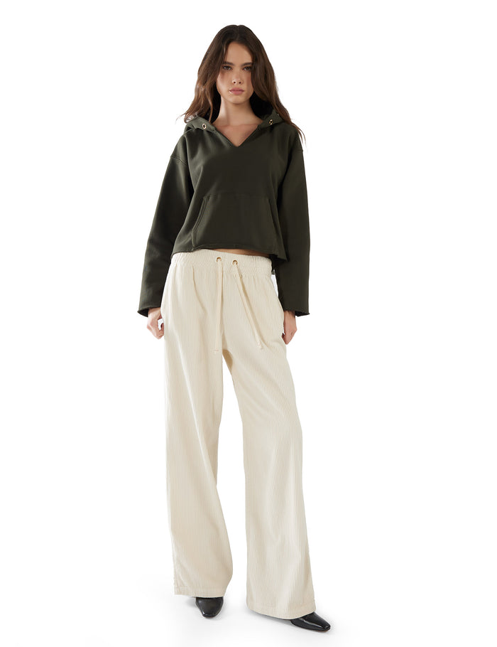 Les Tien Rachel Raw Crop Hoodie