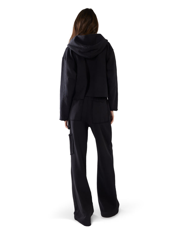 Les Tien Rachel Raw Crop Hoodie