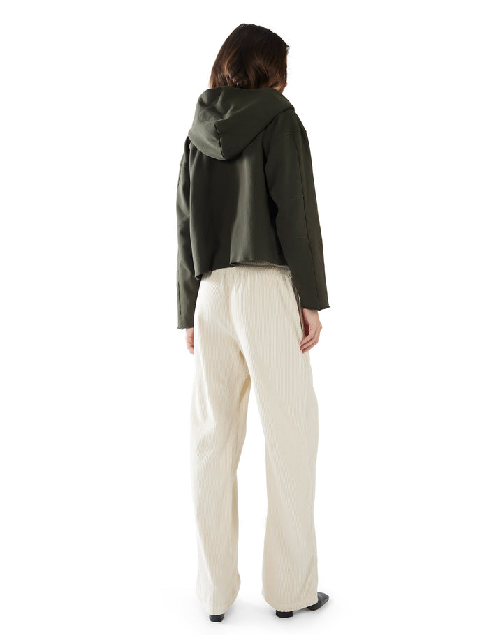 Les Tien Rachel Raw Crop Hoodie