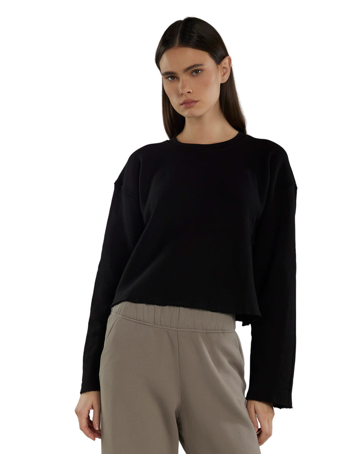 les tien Raven Raw Crop Crew