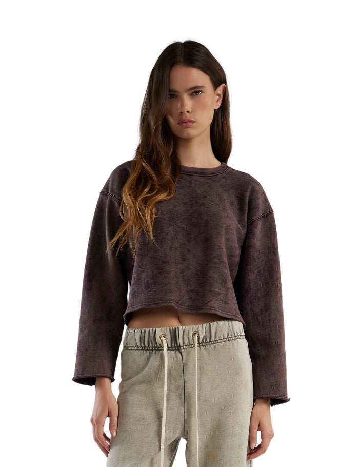 les tien Raven Raw Crop Crew