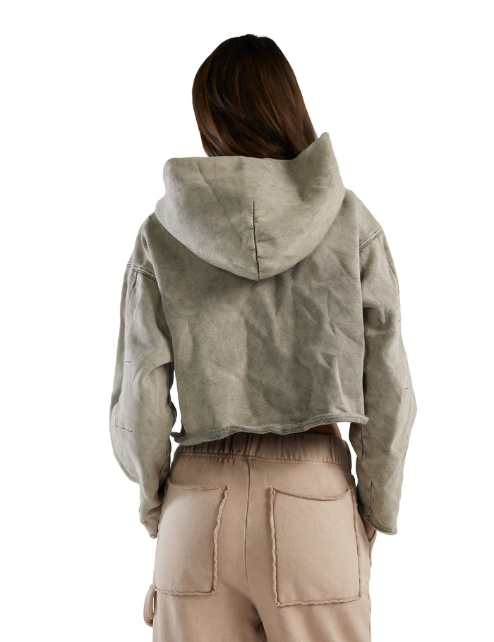 Les Tien Rosa Raw Zip Hoodie