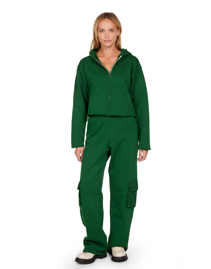 Les Tien Rosa Raw Zip Hoodie