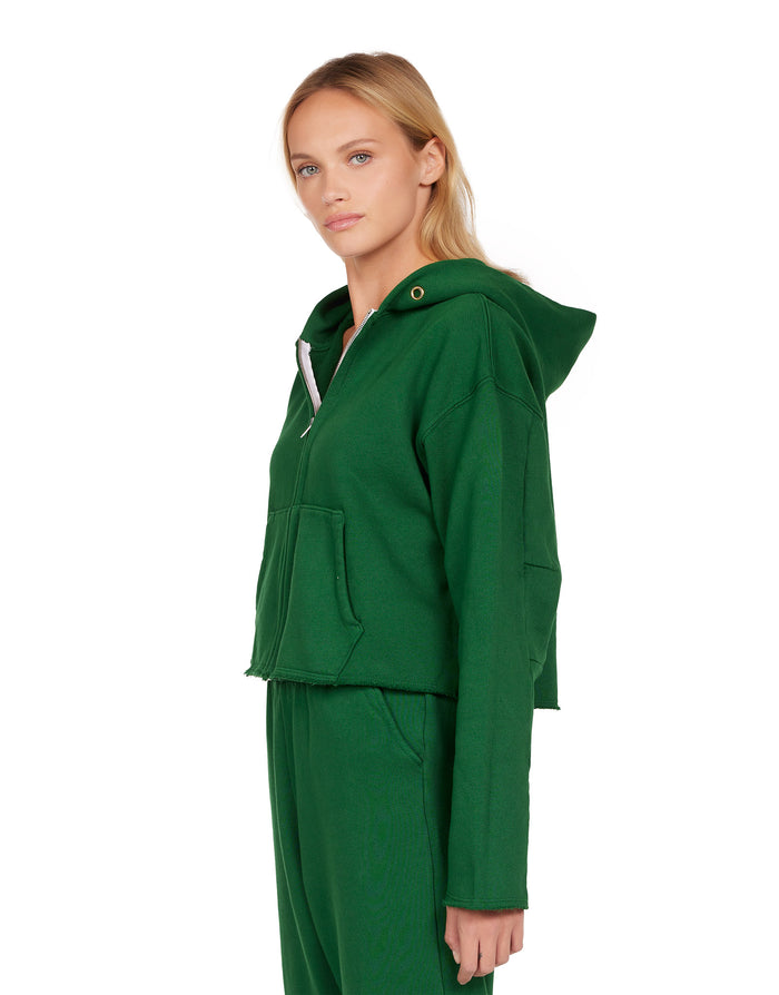 Les Tien Rosa Raw Zip Hoodie