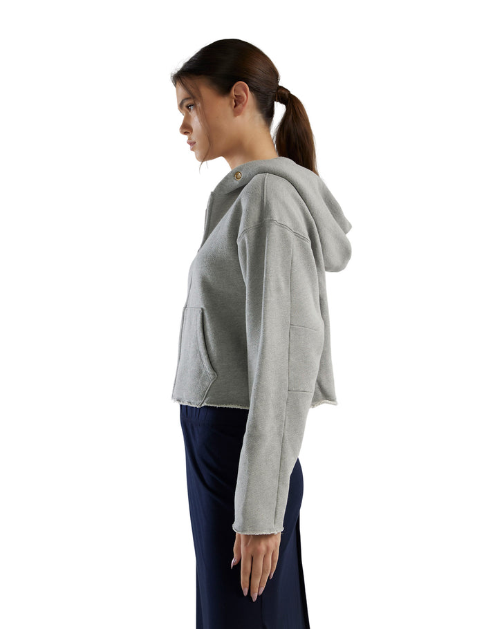 Les Tien Rosa Raw Zip Hoodie