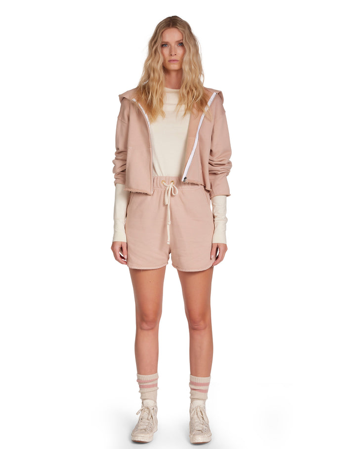 Les Tien Rosa Raw Zip Hoodie