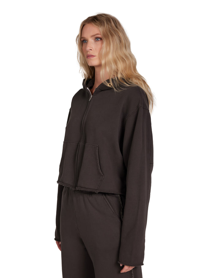 Les Tien Rosa Raw Zip Hoodie