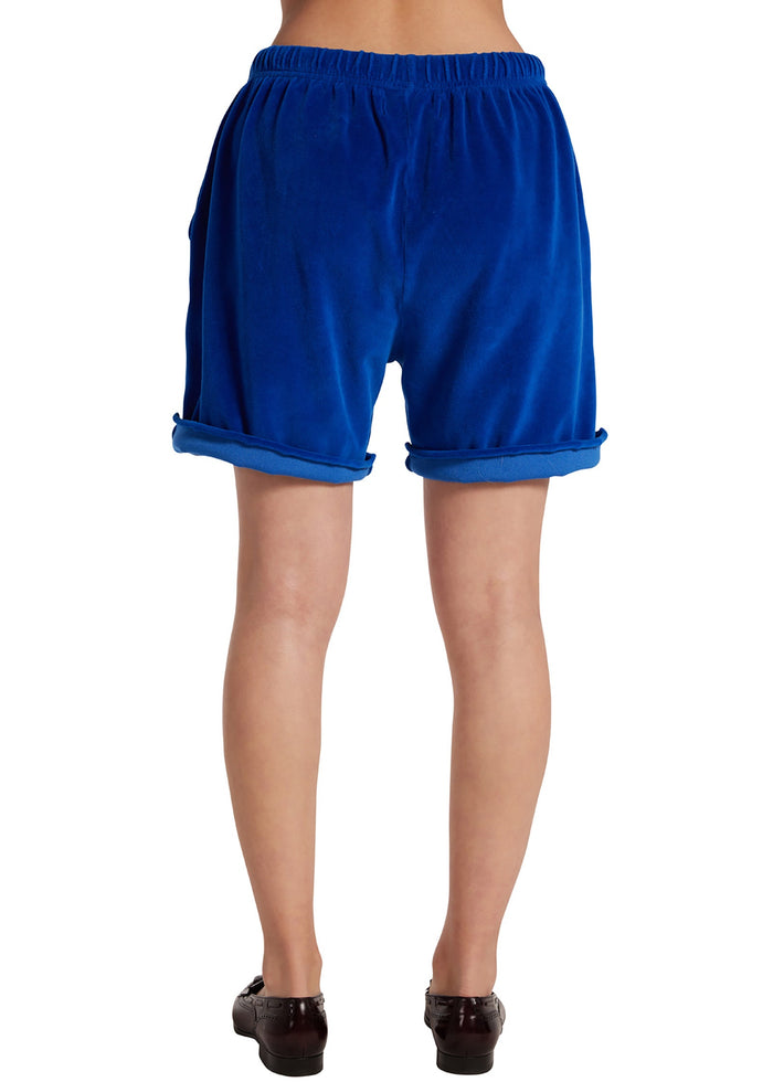 Les Tien Unisex Velour Snap Front Short