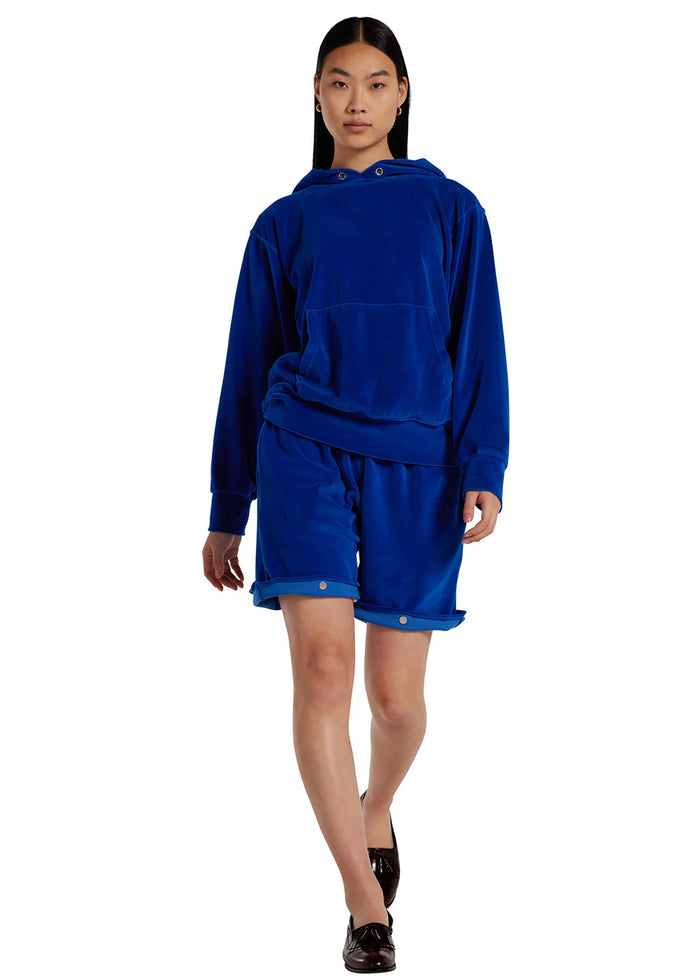 les tien Unisex Velour Snap Front Short