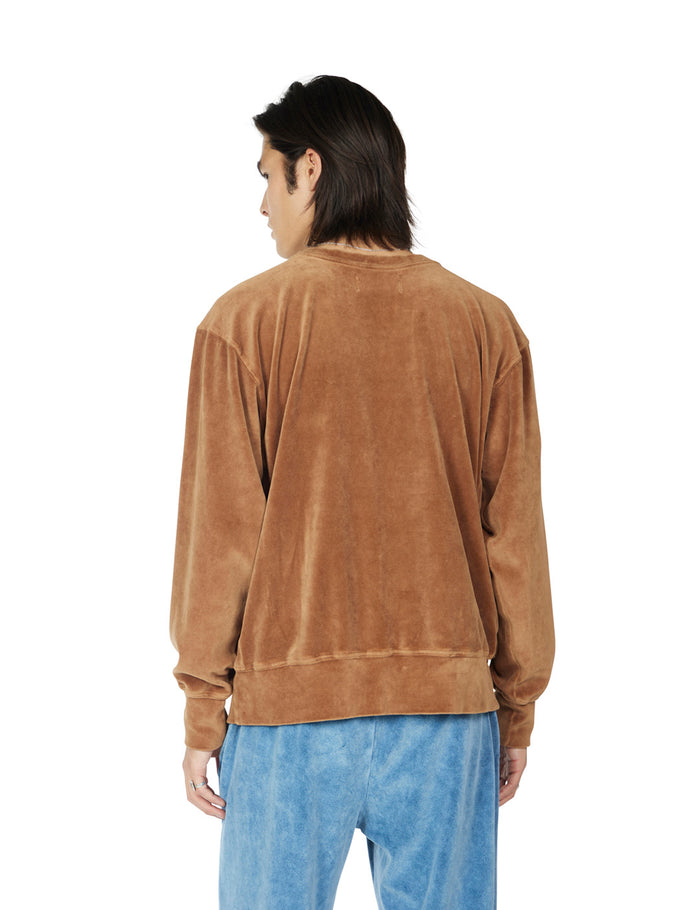 Les Tien Velour Crop Crew