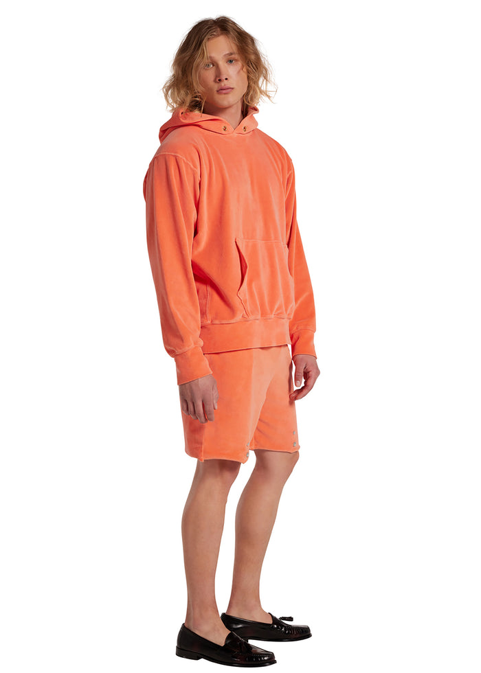 Les Tien Velour Snap Front Short