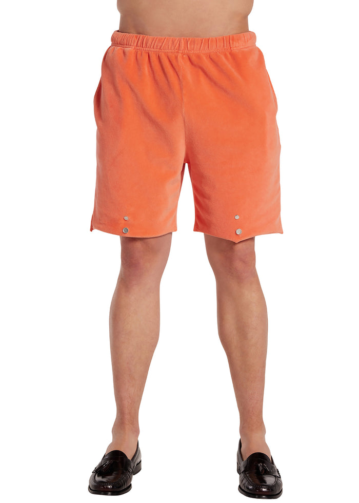 les tien Velour Snap Front Short