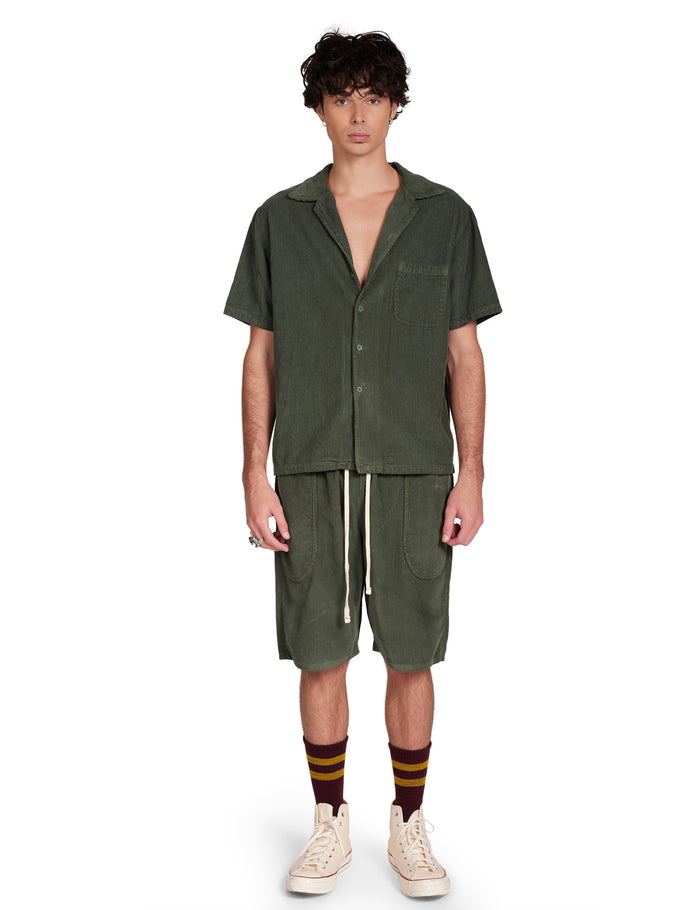 Les Tien Wide Wale Corduroy Cuban Shirt