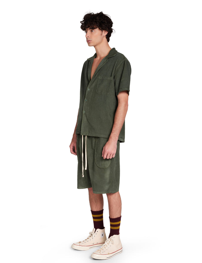 Les Tien Wide Wale Corduroy Cuban Shirt