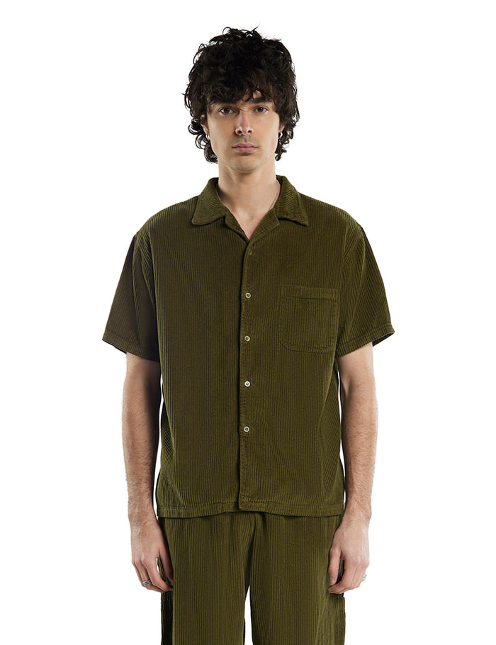 les tien Wide Wale Corduroy Cuban Shirt