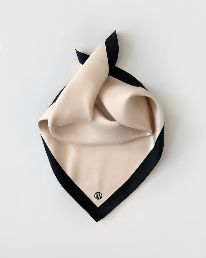 Lescarf BORDER PRINT SCARF | SAND | 50 CM