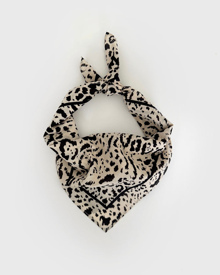 lescarf COTTON LEO SCARF | SAND & BLACK | 55CM