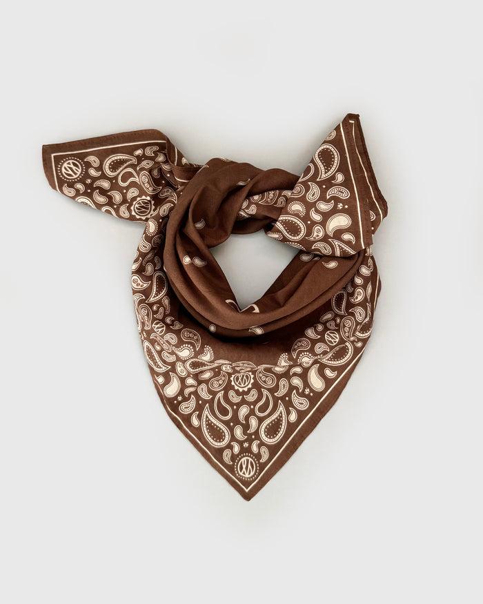 lescarf COTTON PAISLEY | BROWN | 55CM