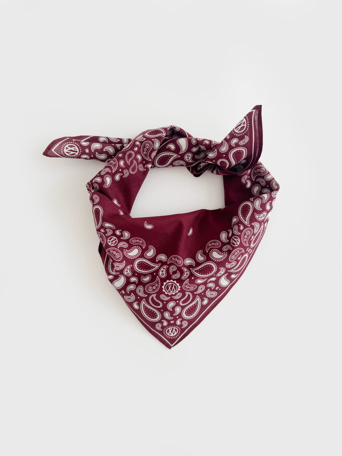 lescarf COTTON PAISLEY | WINE RED | 55CM