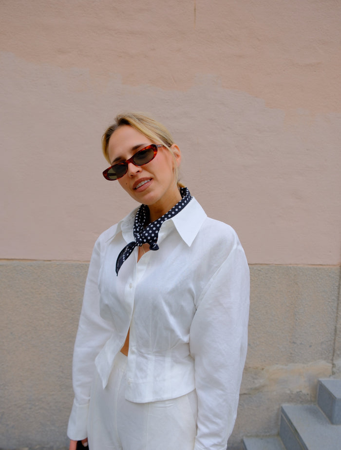 Lescarf COTTON POLKADOT | BLACK & CREAM | 55CM