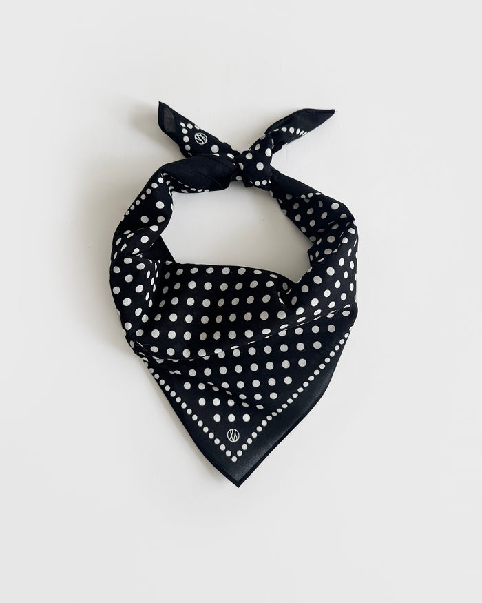 lescarf COTTON POLKADOT | BLACK & CREAM | 55CM
