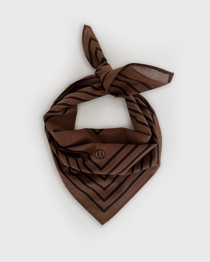 lescarf COTTON STRIPED | BROWN | 55CM