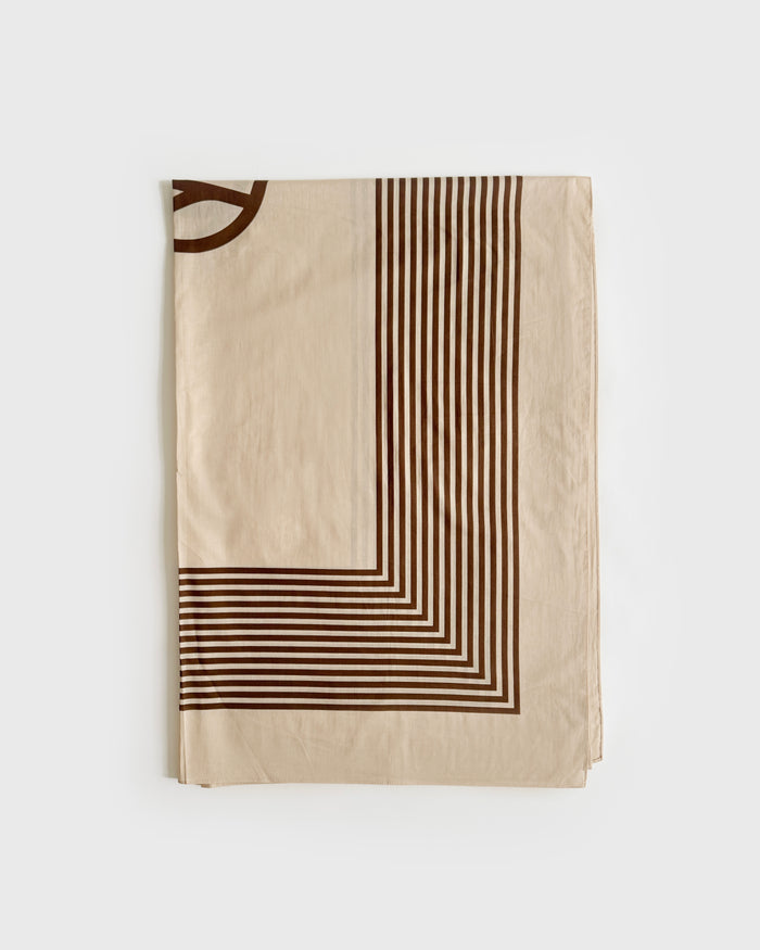 lescarf COTTON STRIPED SARONG | CREAM & MOCHA MOUSSE