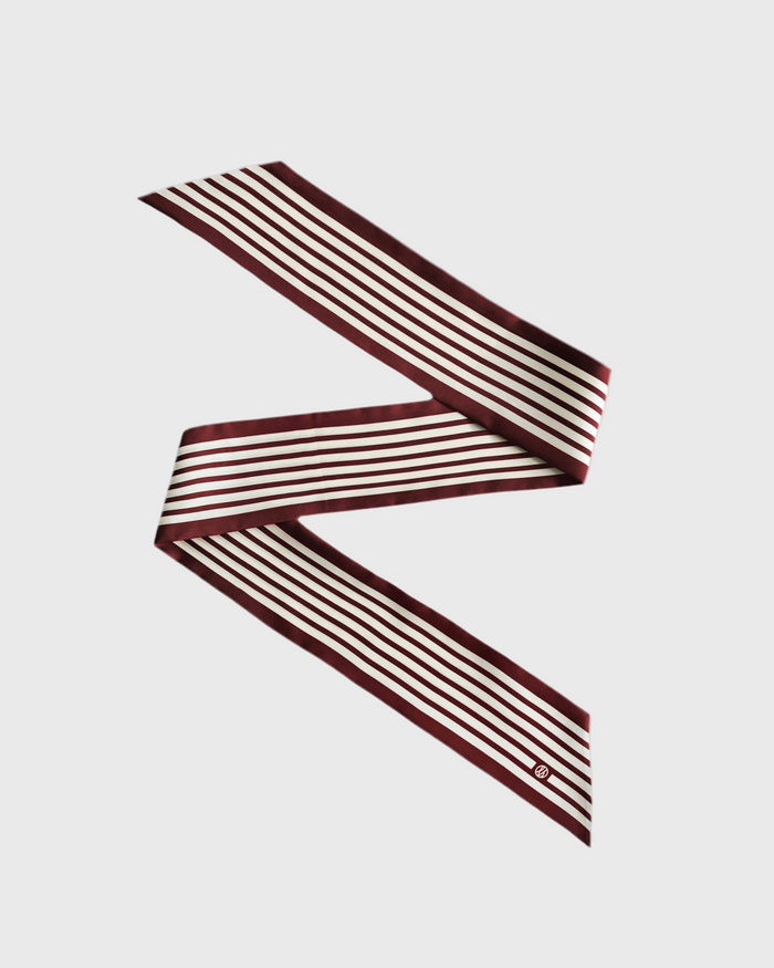 lescarf NARROW SCARF STRIPED | WINE REED | 115x8 CM