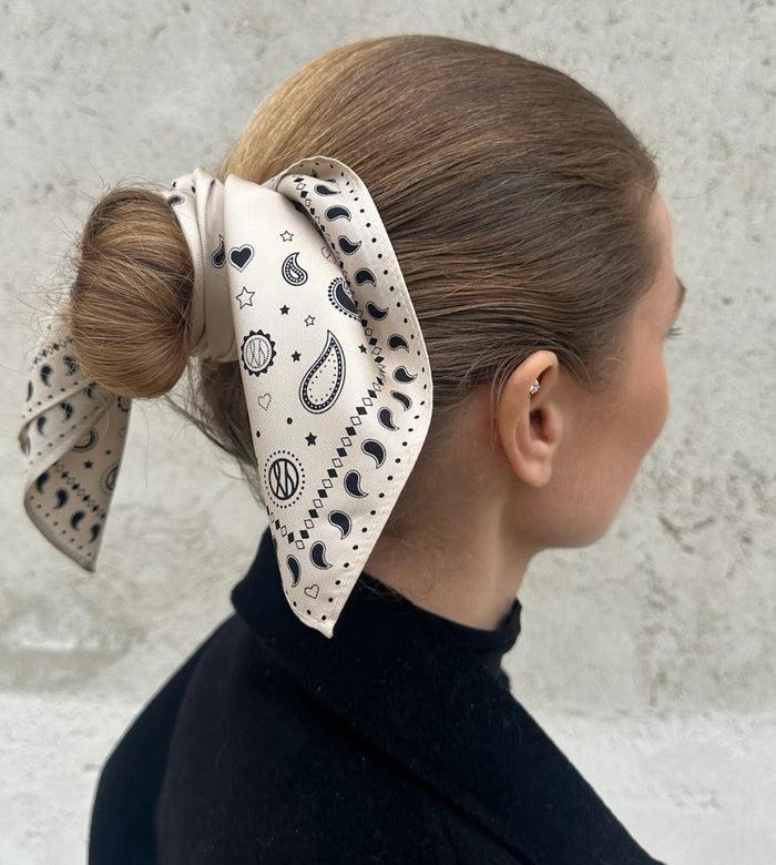 Lescarf PAISLEY SCARF 2 | SAND | 50 CM