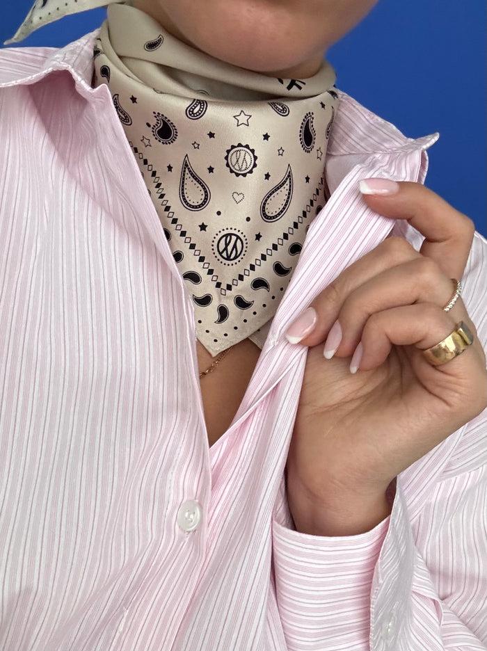 Lescarf PAISLEY SCARF 2 | SAND | 50 CM