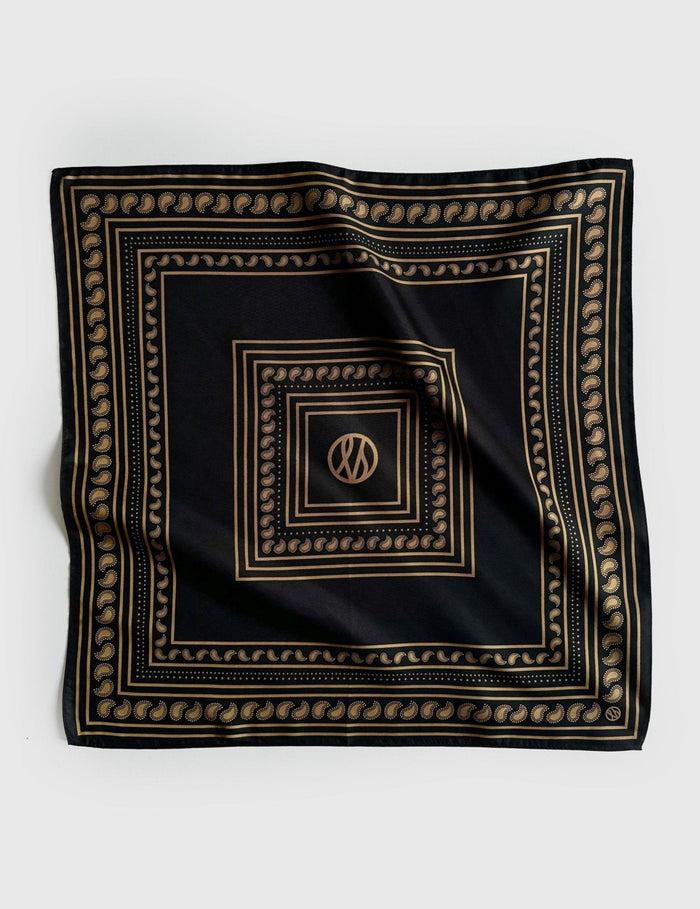 lescarf PAISLEY SCARF | BLACK & GOLD | 50 CM