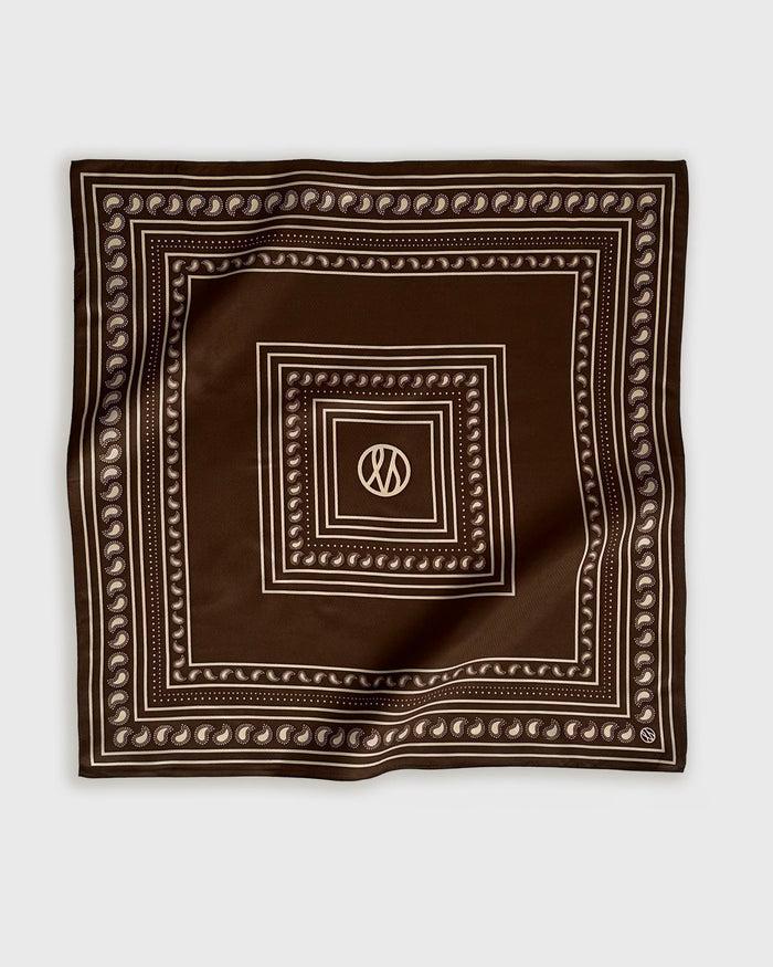 lescarf PAISLEY SCARF | MOCHA MOUSSE & CREAM | 50 CM