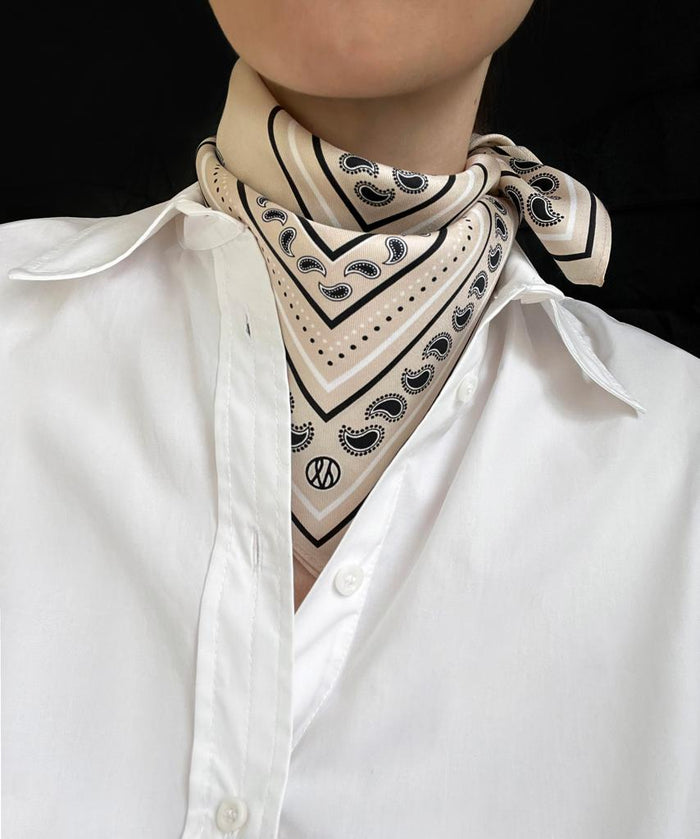 Lescarf PAISLEY SCARF | SAND | 50 CM