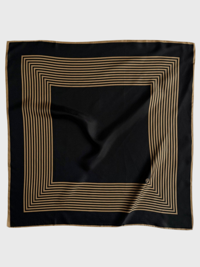 lescarf STRIPED SCARF | BLACK & GOLD | 80 CM