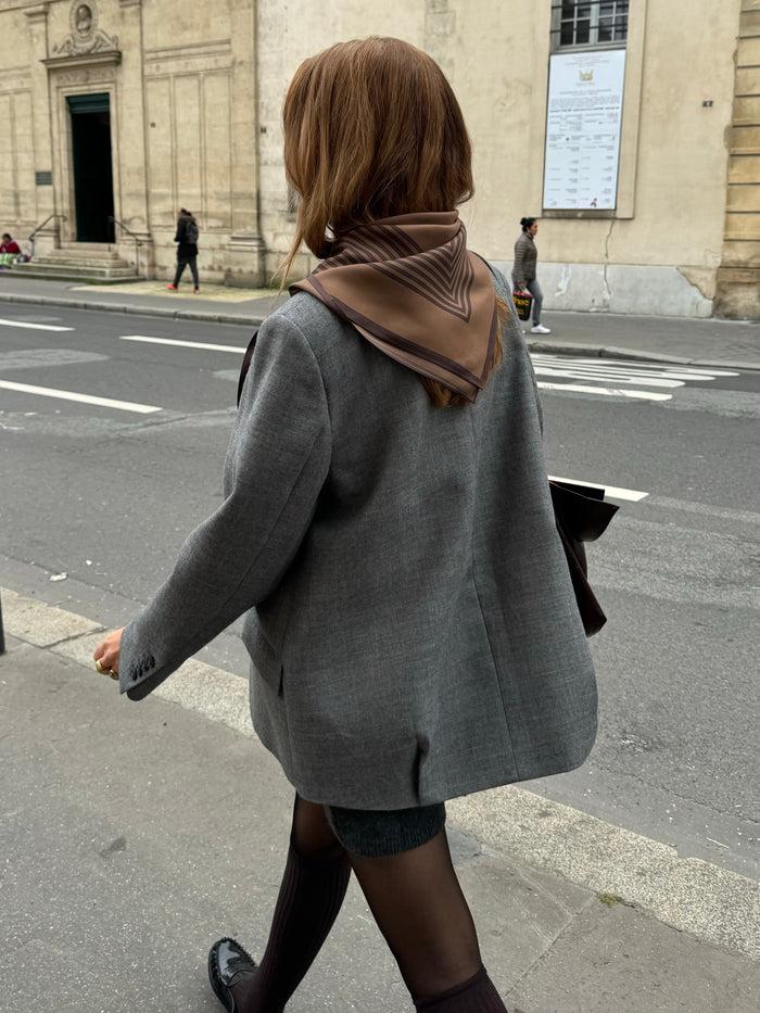 Lescarf STRIPED SCARF | BROWN | 80 CM