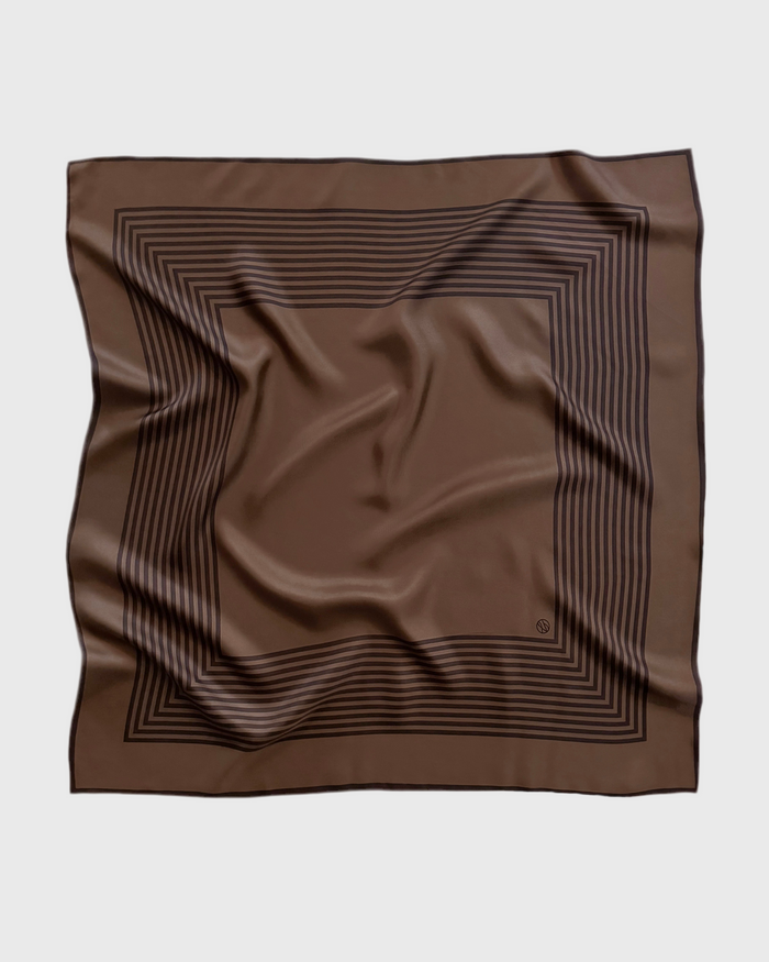 lescarf STRIPED SCARF | BROWN | 80 CM