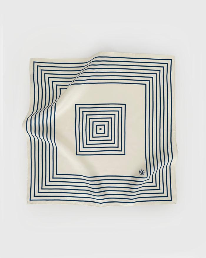 lescarf STRIPED SCARF | CREAM & NAVY | 50 CM