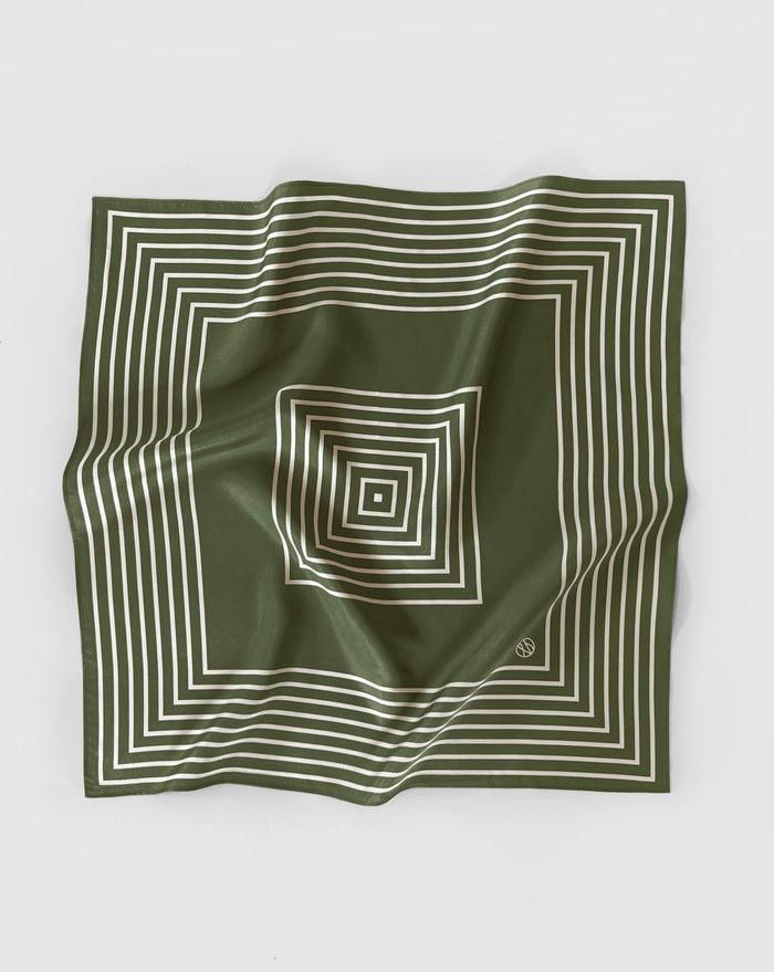 lescarf STRIPED SCARF | GREEN | 50 CM