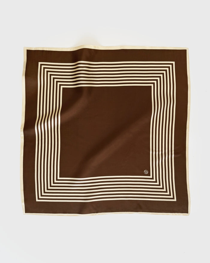 lescarf STRIPED SCARF | MOCHA MOUSSE & CREAM | 65 CM