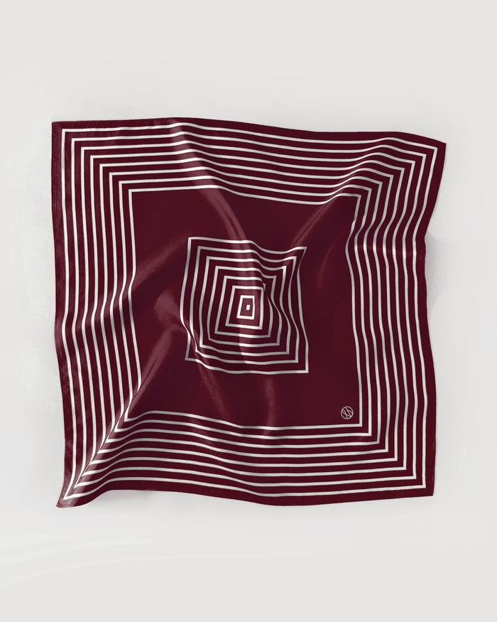 lescarf STRIPED SCARF | WINE RED | 50 CM