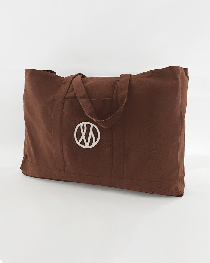 lescarf TOTE BAG | BROWN | CREAM LOGO