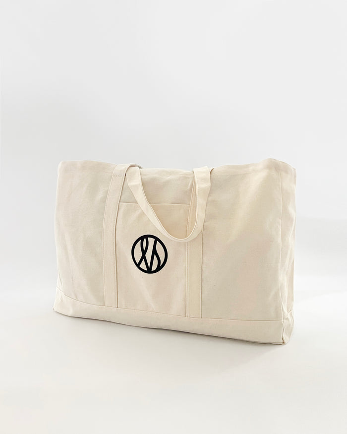 lescarf TOTE BAG | CREAM & BLACK LOGO