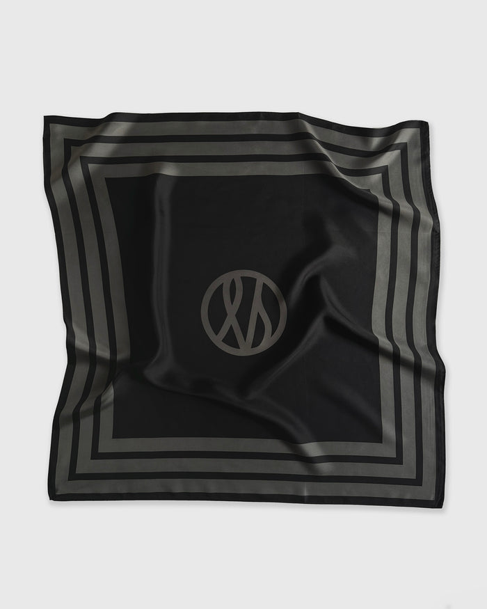 lescarf WIDE STRIPED SCARF | BLACK | 80 CM