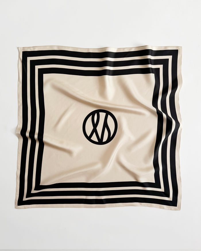 lescarf WIDE STRIPED SCARF | SAND | 80 CM